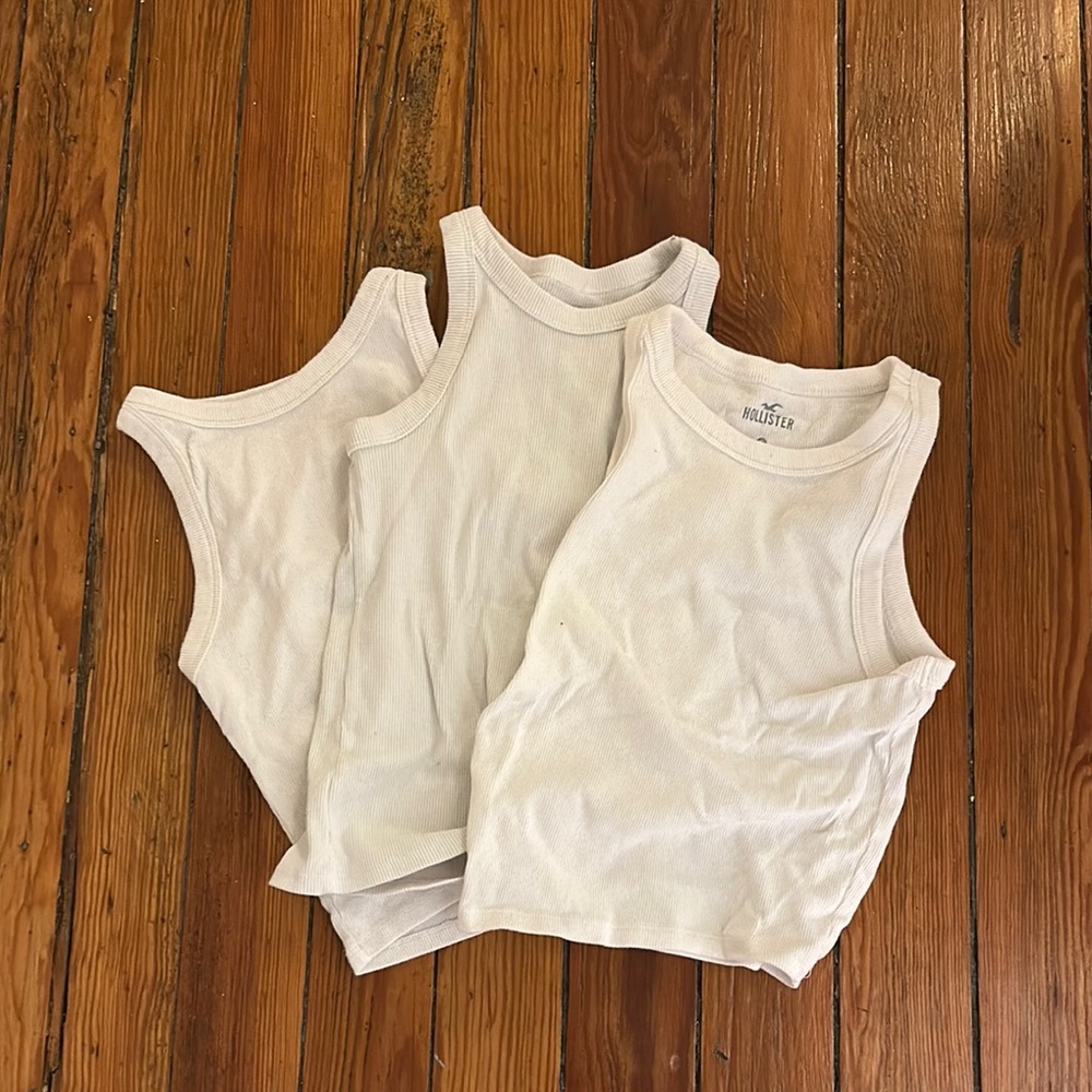 Hollister Kids White Tank Tops - 3 Pack